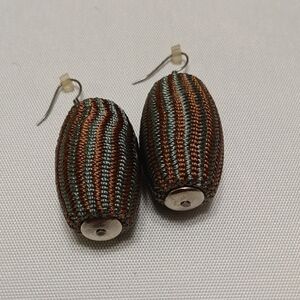 Elegant Brown and Green Earrings
